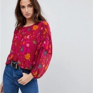 Free People Wildflower Honey Floral Blouse size S​